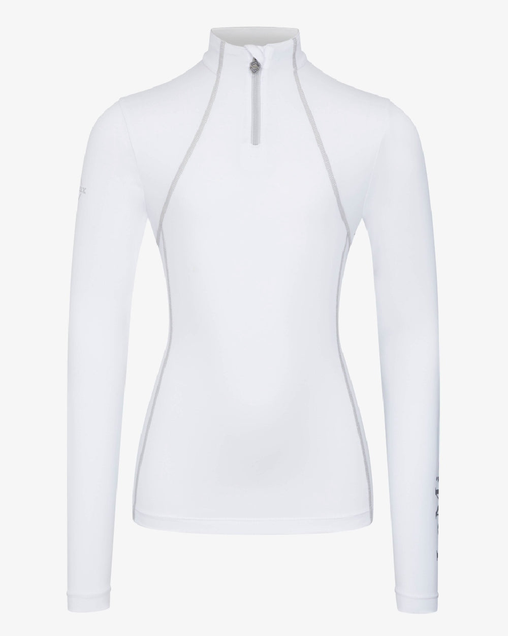 White coloured LeMieux Young Rider Base Layer on grey background