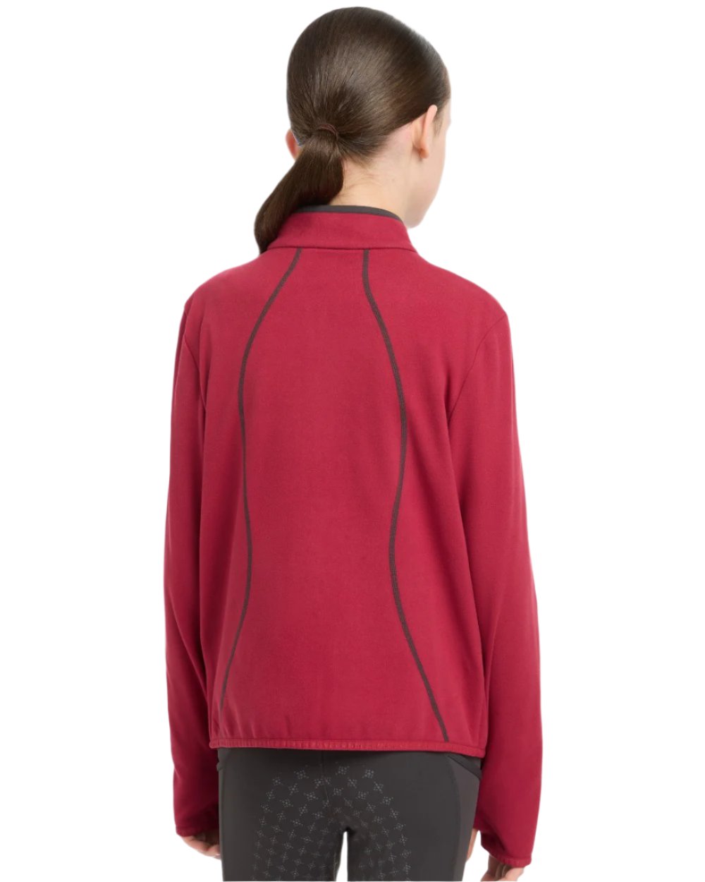 Ember Coloured LeMieux Young Rider Felicity Fleece Zip Through Jacket On A White Background