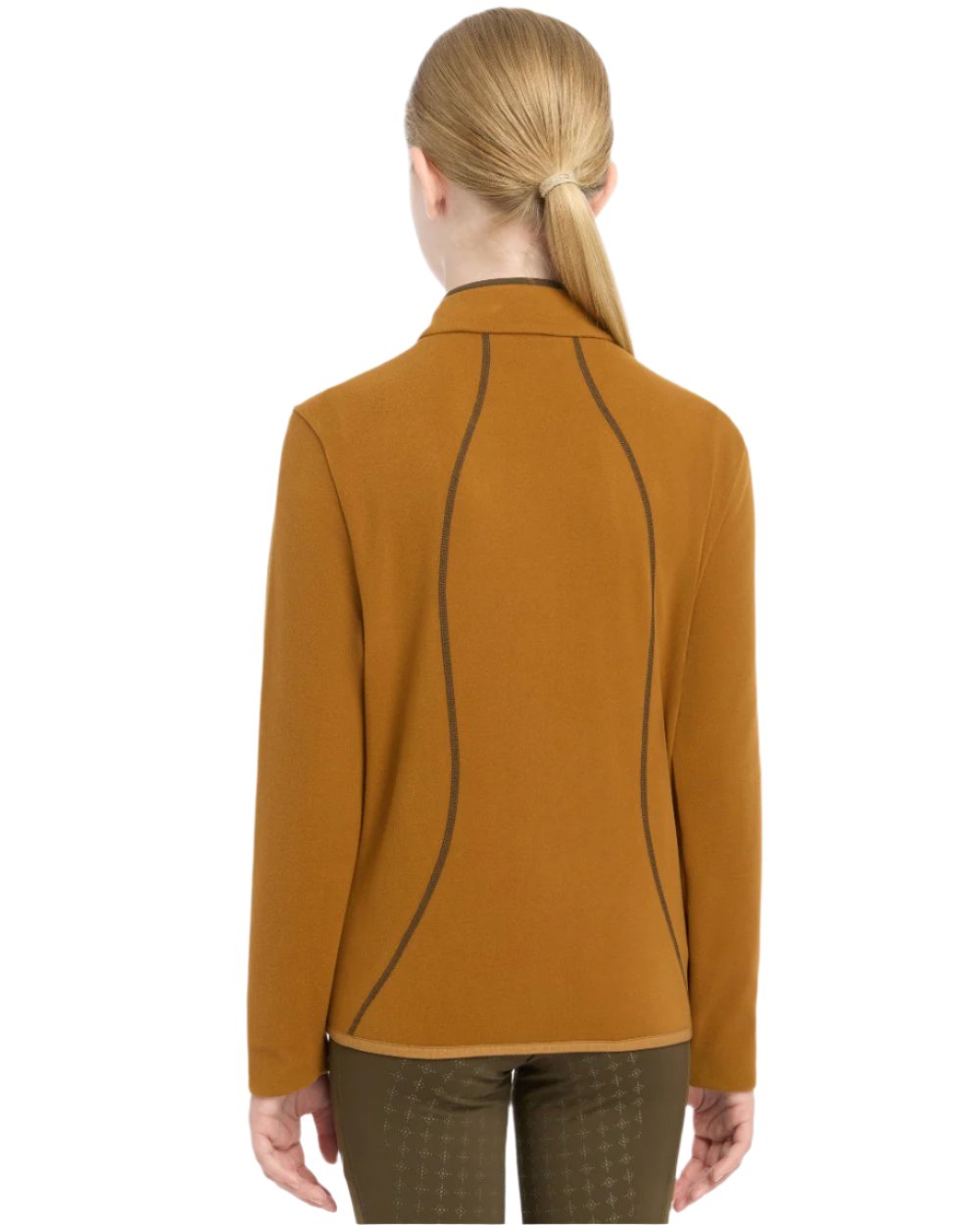 Ginger Coloured LeMieux Young Rider Felicity Fleece Zip Through Jacket On A White Background