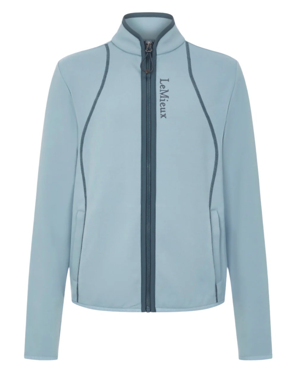 Glacier Coloured LeMieux Young Rider Felicity Fleece Zip Through Jacket On A White Background