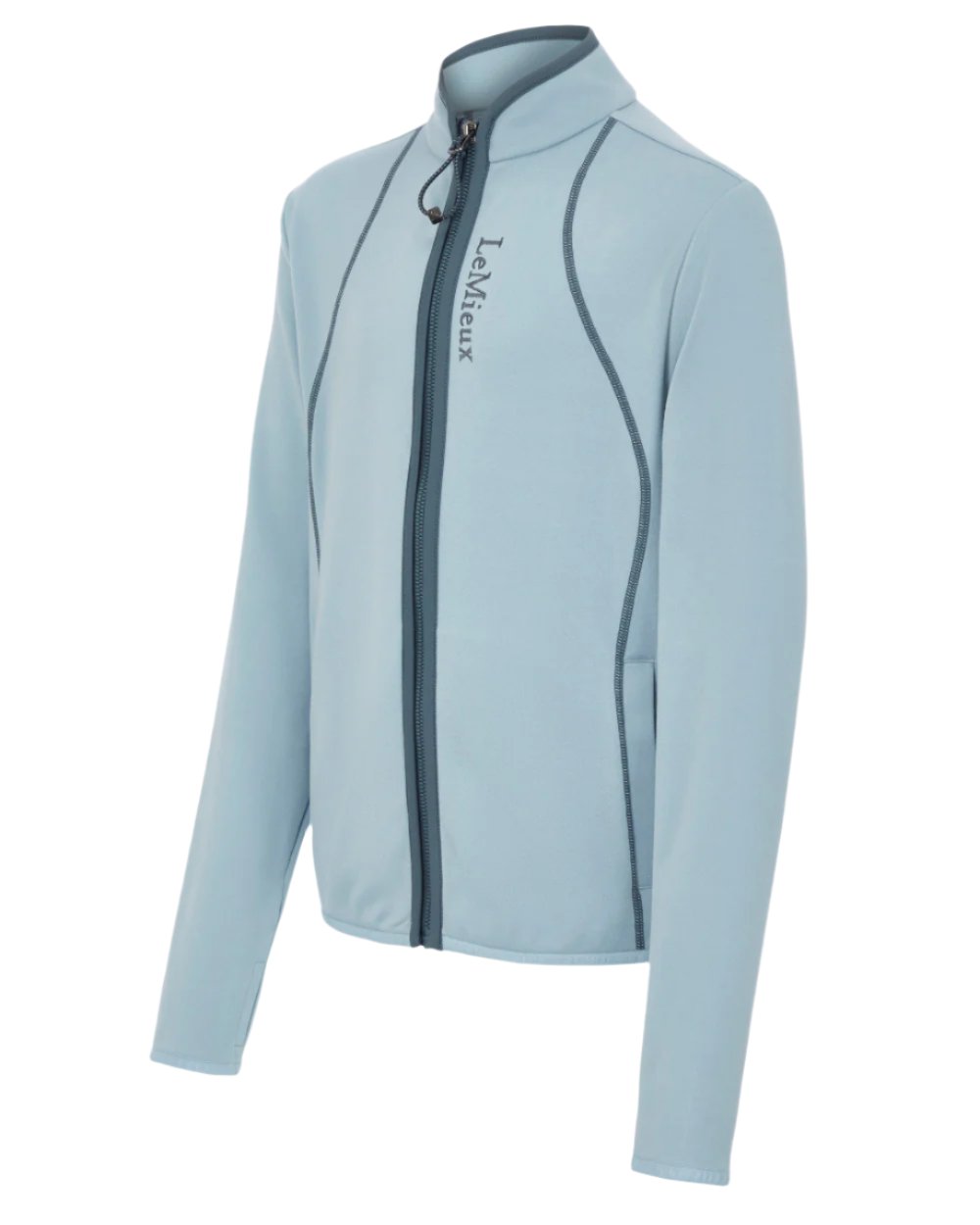 Glacier Coloured LeMieux Young Rider Felicity Fleece Zip Through Jacket On A White Background