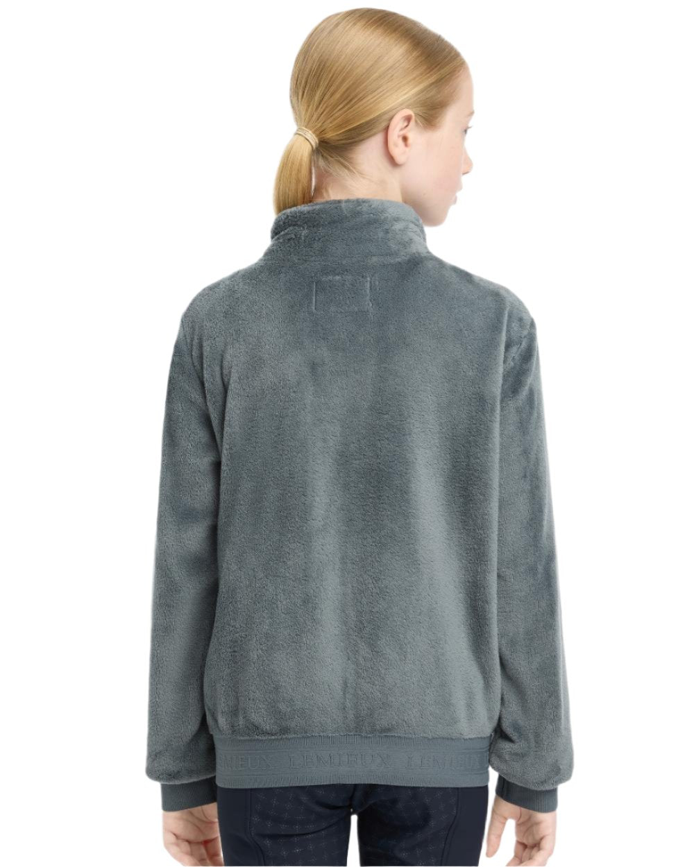 Petrol Coloured LeMieux Young Rider Libby Fleece Jacket On A White Background