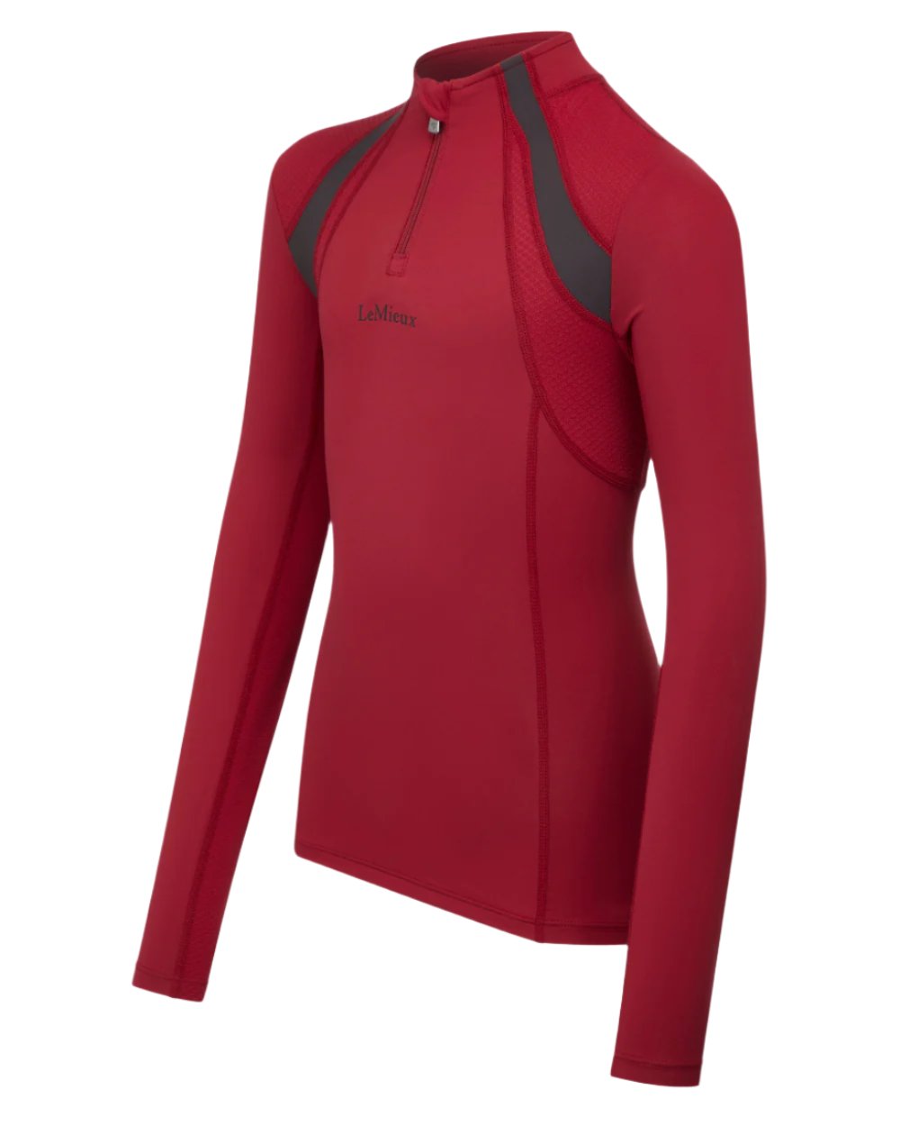 Ember Coloured LeMieux Young Rider Mia Mesh Base Layer On A White Background