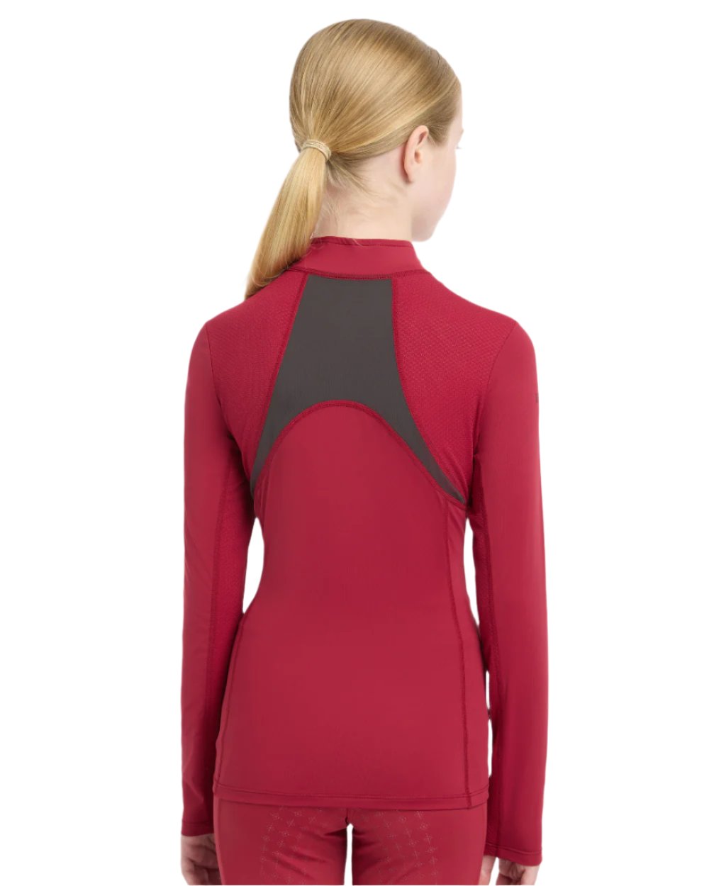Ember Coloured LeMieux Young Rider Mia Mesh Base Layer On A White Background