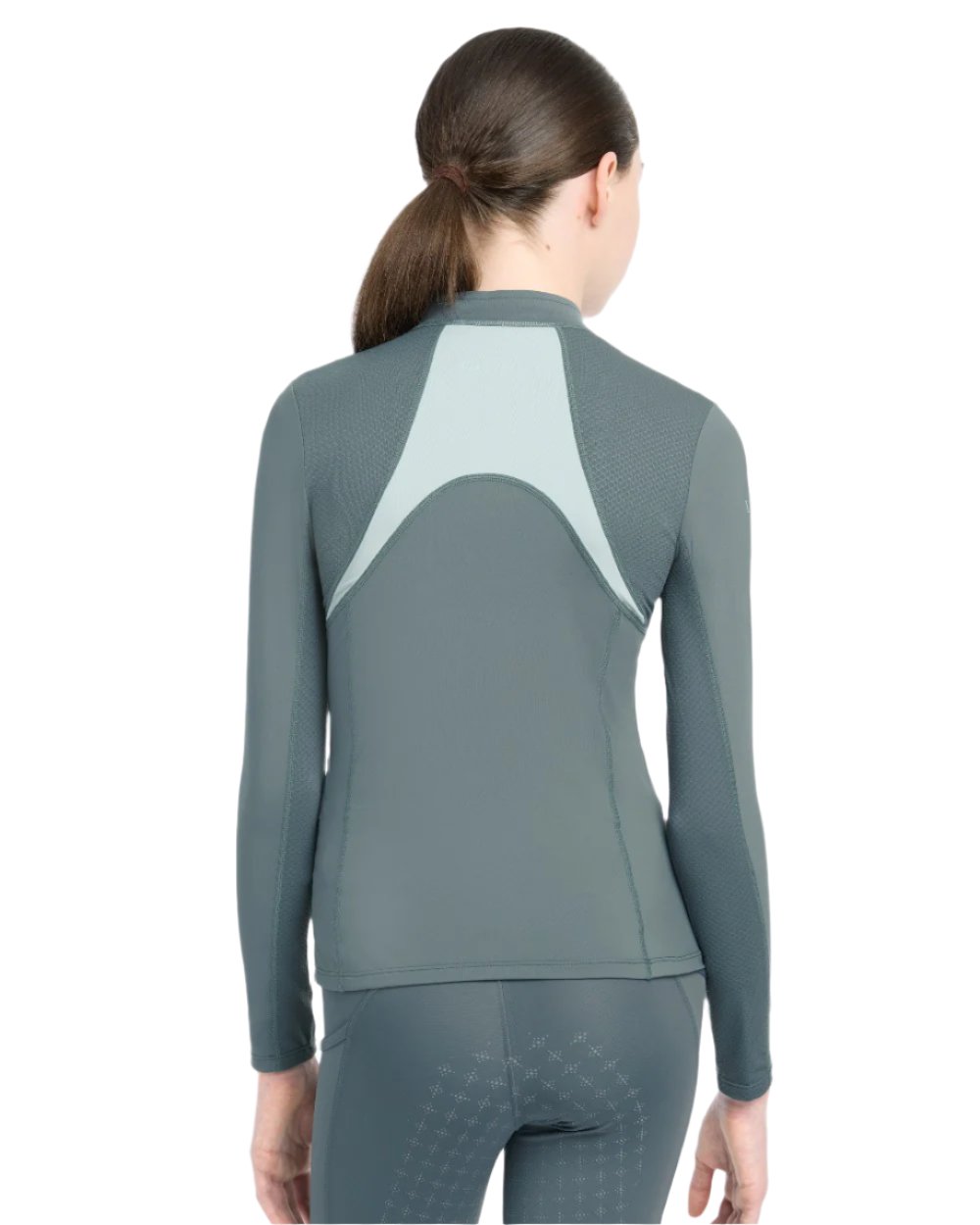 Petrol Coloured LeMieux Young Rider Mia Mesh Base Layer On A White Background