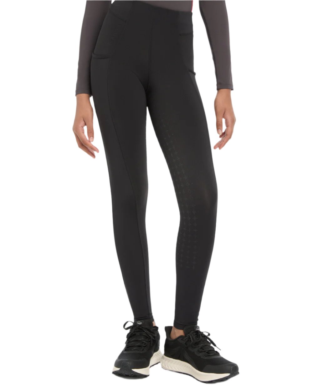 Black Coloured LeMieux Young Rider Orla Pull Ons On A White Background