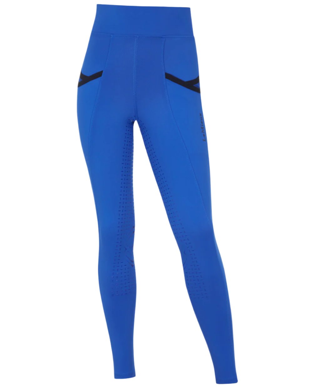 Benetton Blue Coloured LeMieux Young Rider Pull On Breeches On A White Background