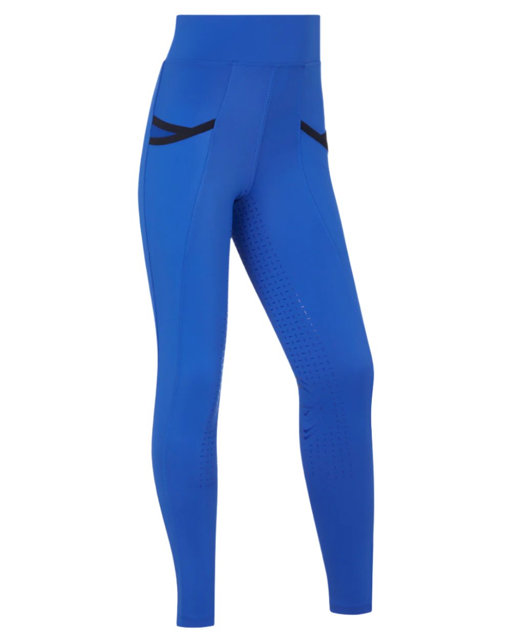 Benetton Blue Coloured LeMieux Young Rider Pull On Breeches On A White Background