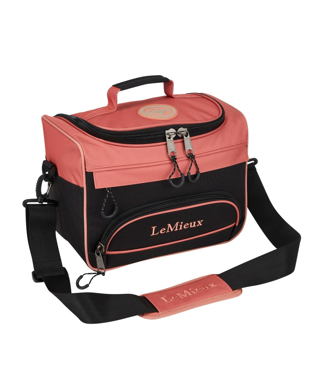 Apricot coloured LeMieux ProKit Lite Grooming Bag on white background