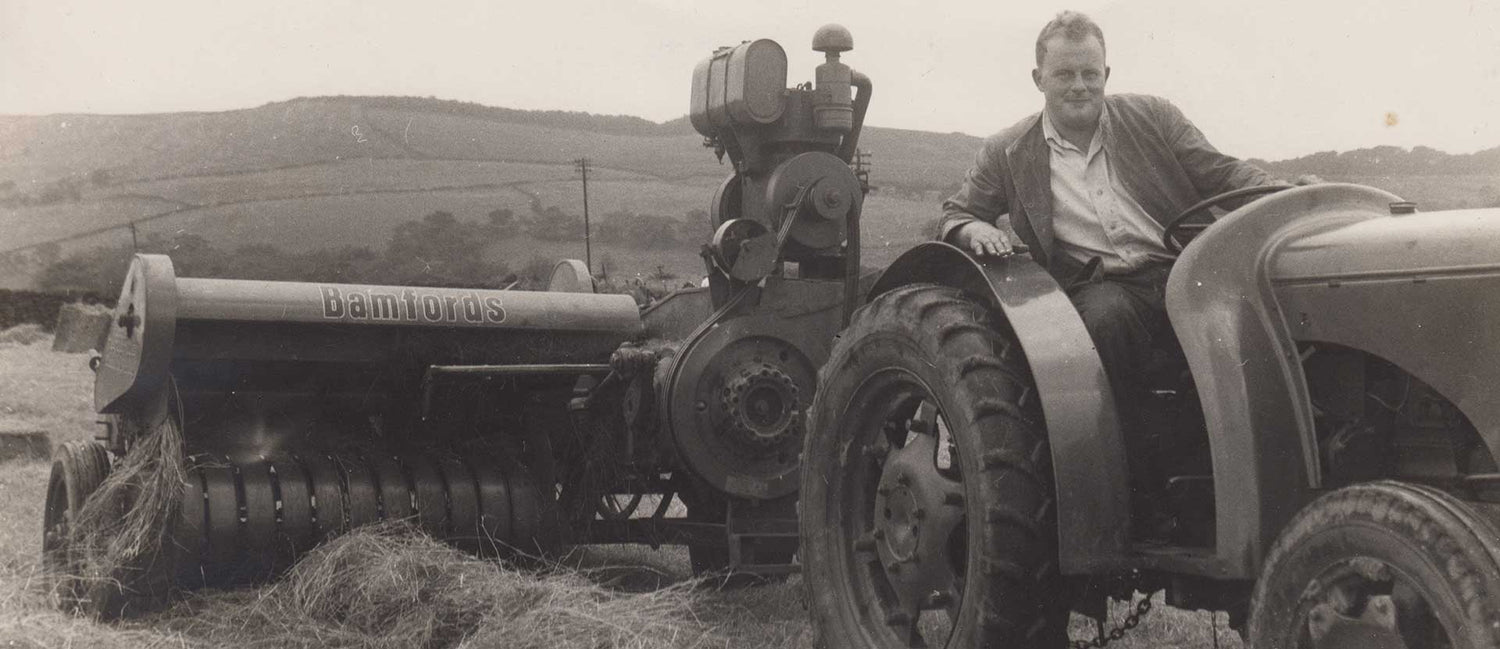 Hollands Country Clothing founding Farmer on a tractor