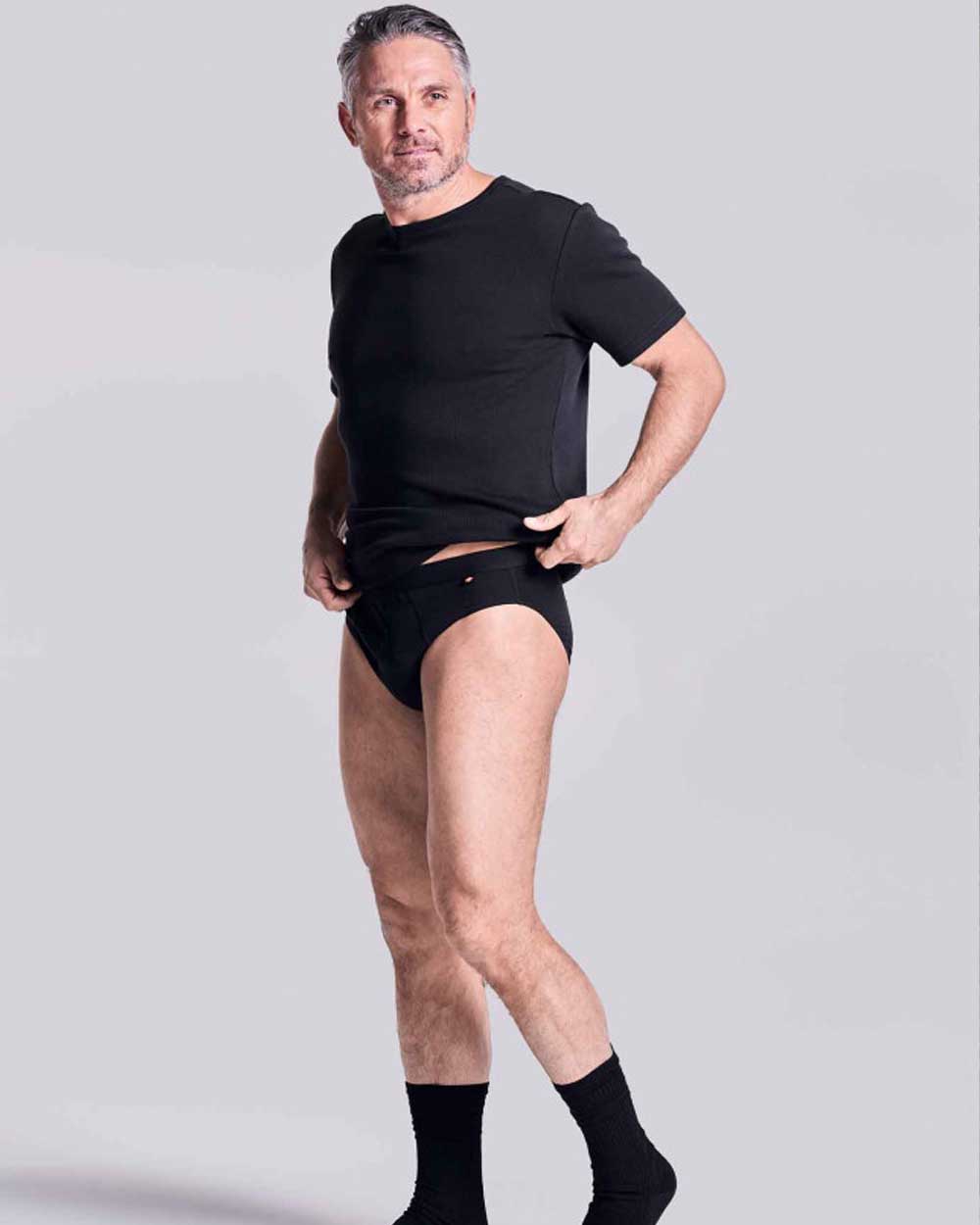 HJ Hall 3 Pack Cotton Stretch Briefs in Black