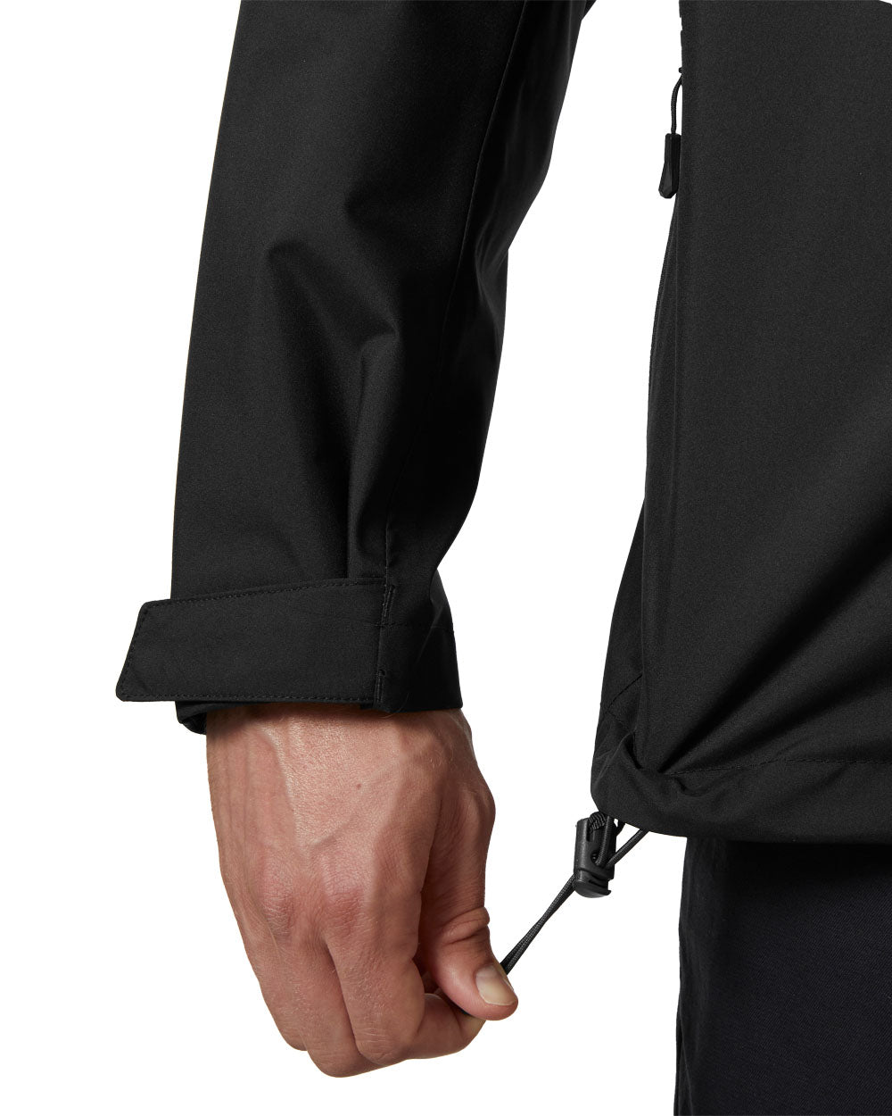 Black coloured Helly Hansen Mens Crew Hooded Midlayer Jacket on white background