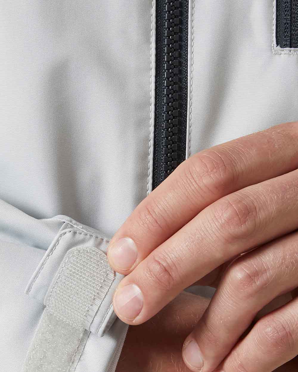 Grey Fog coloured Helly Hansen Mens Crew Hooded Midlayer Jacket on white background