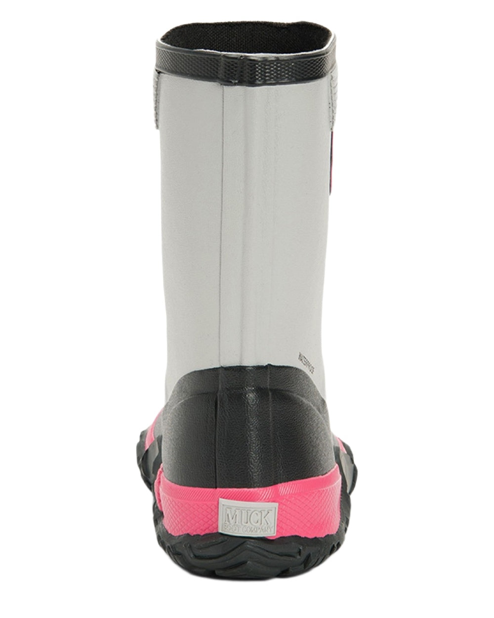 Grey Pink Coloured Muck Boots Childrens Forager Tall Boots on White Background
