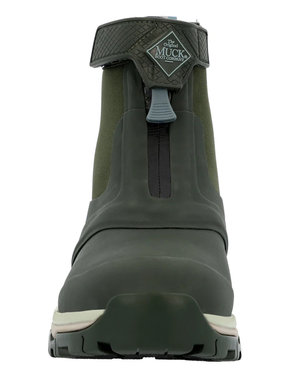Dark Moss Coloured Muck Boots Ladies Apex Zip Mid Boots On A White Background