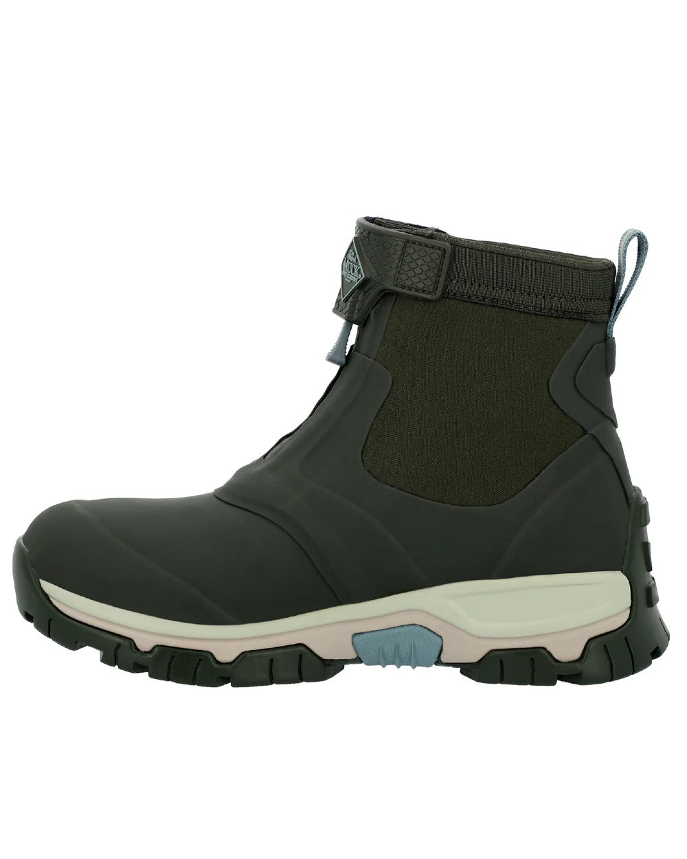 Dark Moss Coloured Muck Boots Ladies Apex Zip Mid Boots On A White Background 