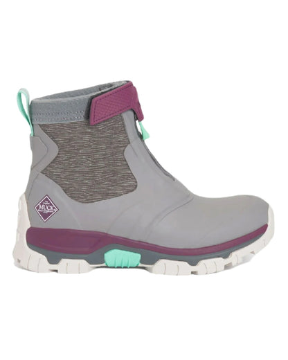 Frost Grey Coloured Muck Boots Ladies Apex Zip Mid Boots On A White Background 