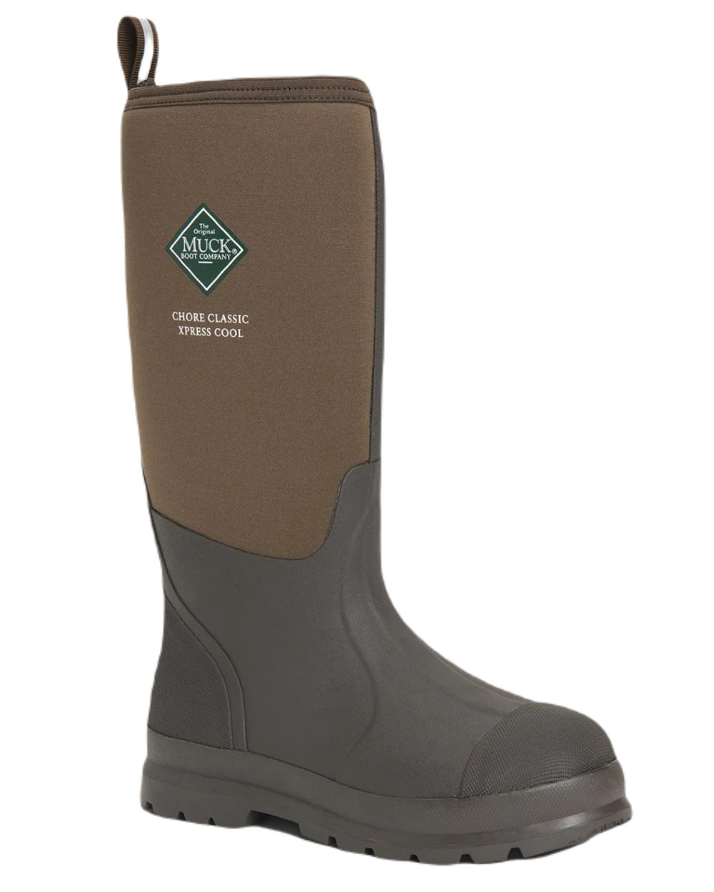 Bark Coloured Muck Boots Mens Chore Classic Xpress Cool Tall Boots On A White Background