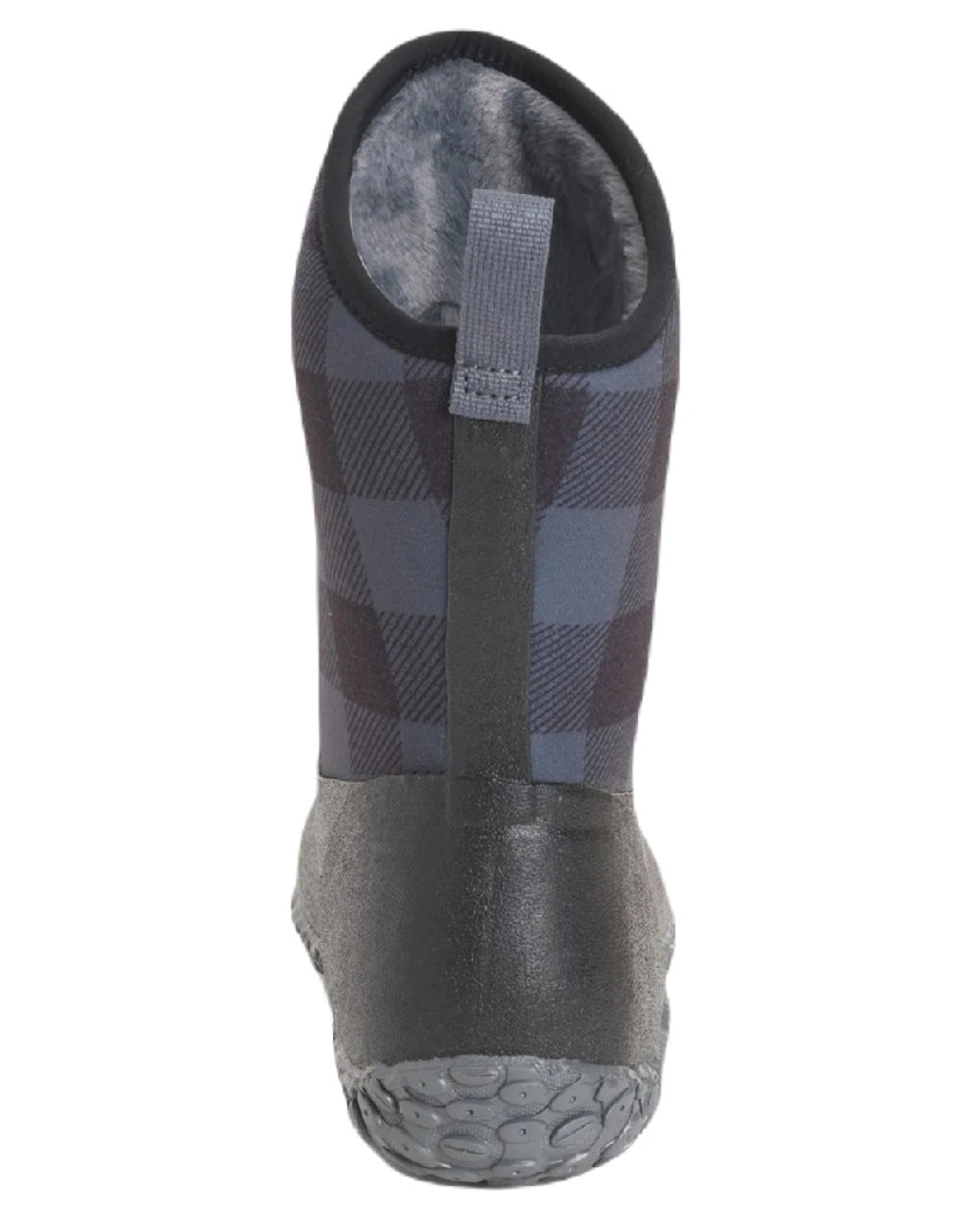 Black/Grey Plaid Coloured Muck Boots Womens Muckster II Mid Wellingtons On A White Background