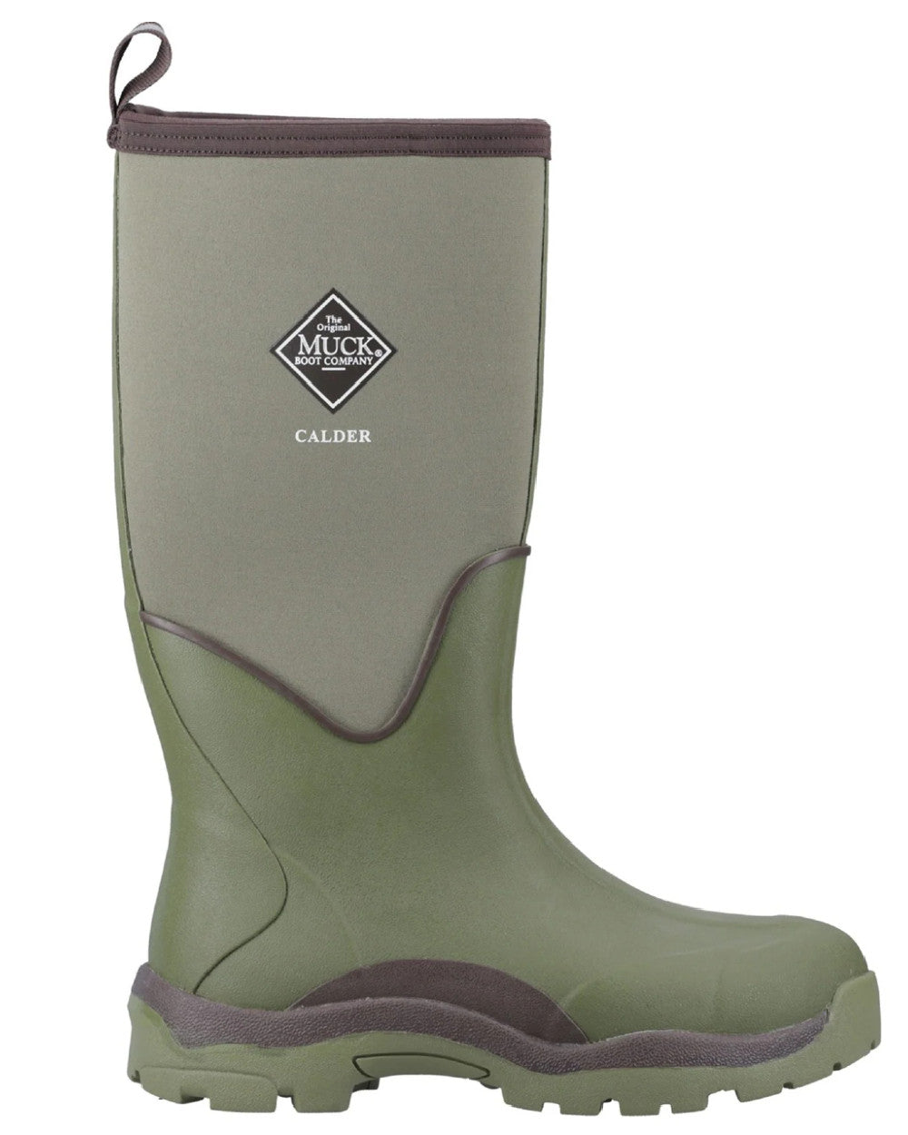 Olive Coloured Muck Boots Unisex Calder Short Boots On A White Background