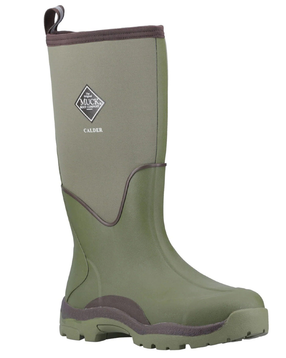Olive Coloured Muck Boots Unisex Calder Short Boots On A White Background