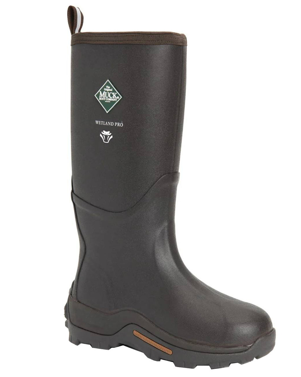 Brown Coloured Muck Boots Mens Wetland Pro Tall Boots On A White Background