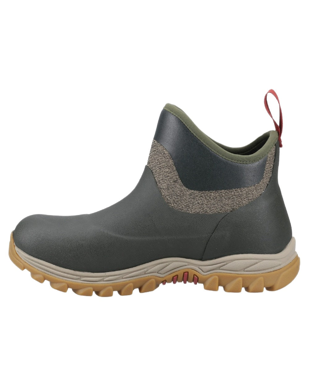 Olive Herringbone Print Coloured Muck Boots Womens Arctic Sport II Ankle Boots on White Background
