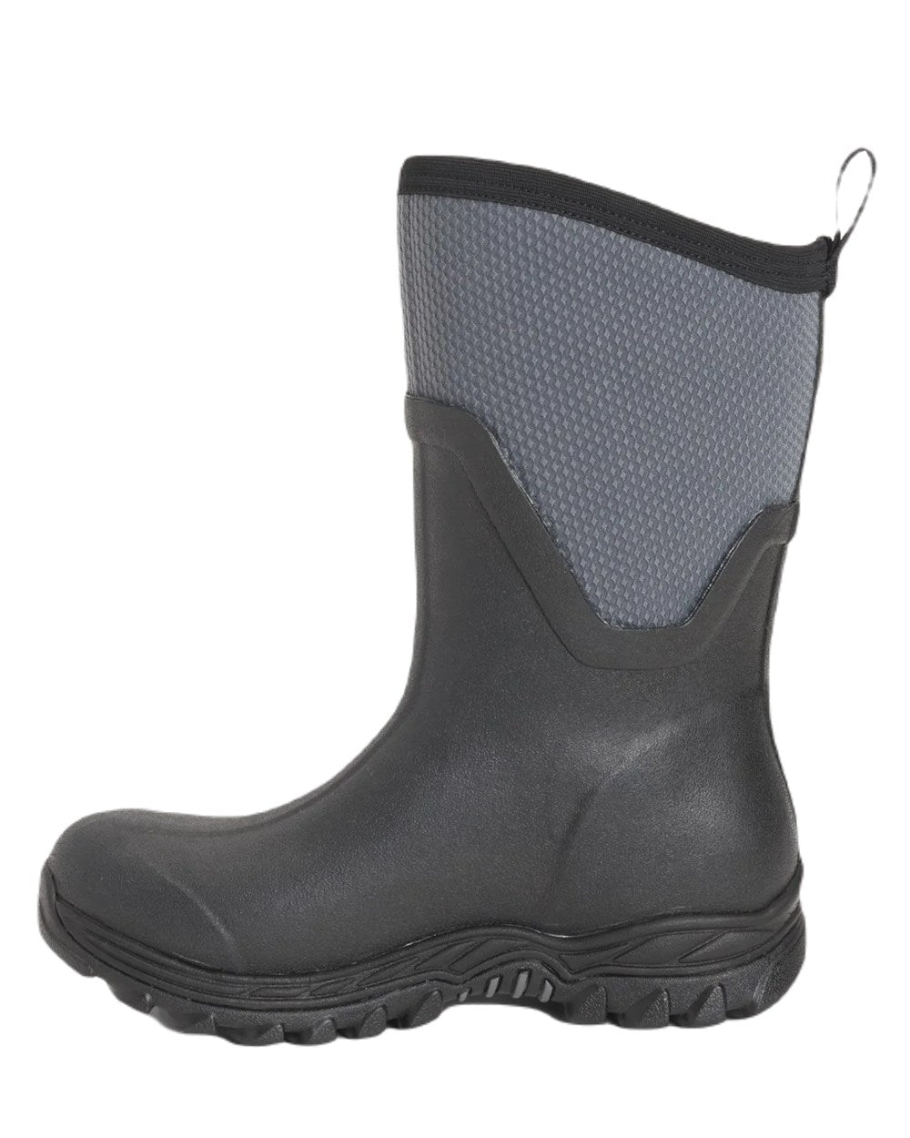 Black Grey Coloured Muck Boots Womens Arctic Sport II Mid Wellingtons On A White Background
