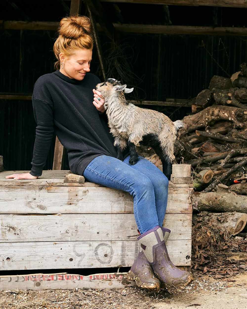 Wine Herringbone Print Coloured Muck Boots Womens Arctic Sport II Mid Wellingtons On A Shelter Background