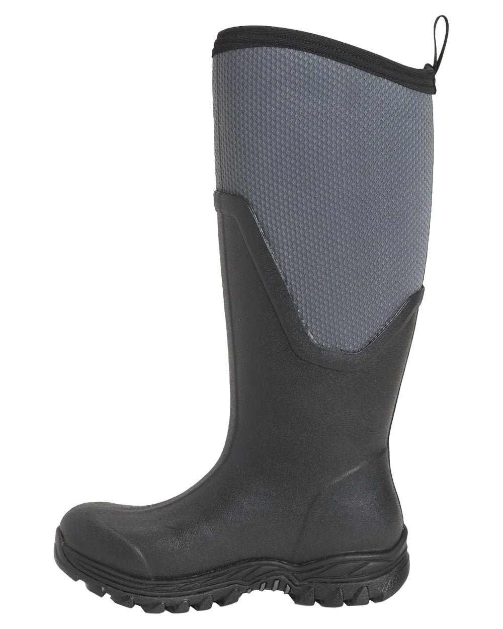 Black Grey coloured Muck Boots Womens Artic Sport II Tall Wellingtons on White background