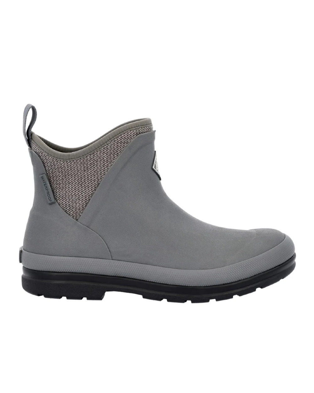 Grey Plaid Print Coloured Muck Boots Womens Originals Pull-On Ankle Boots On A White Background