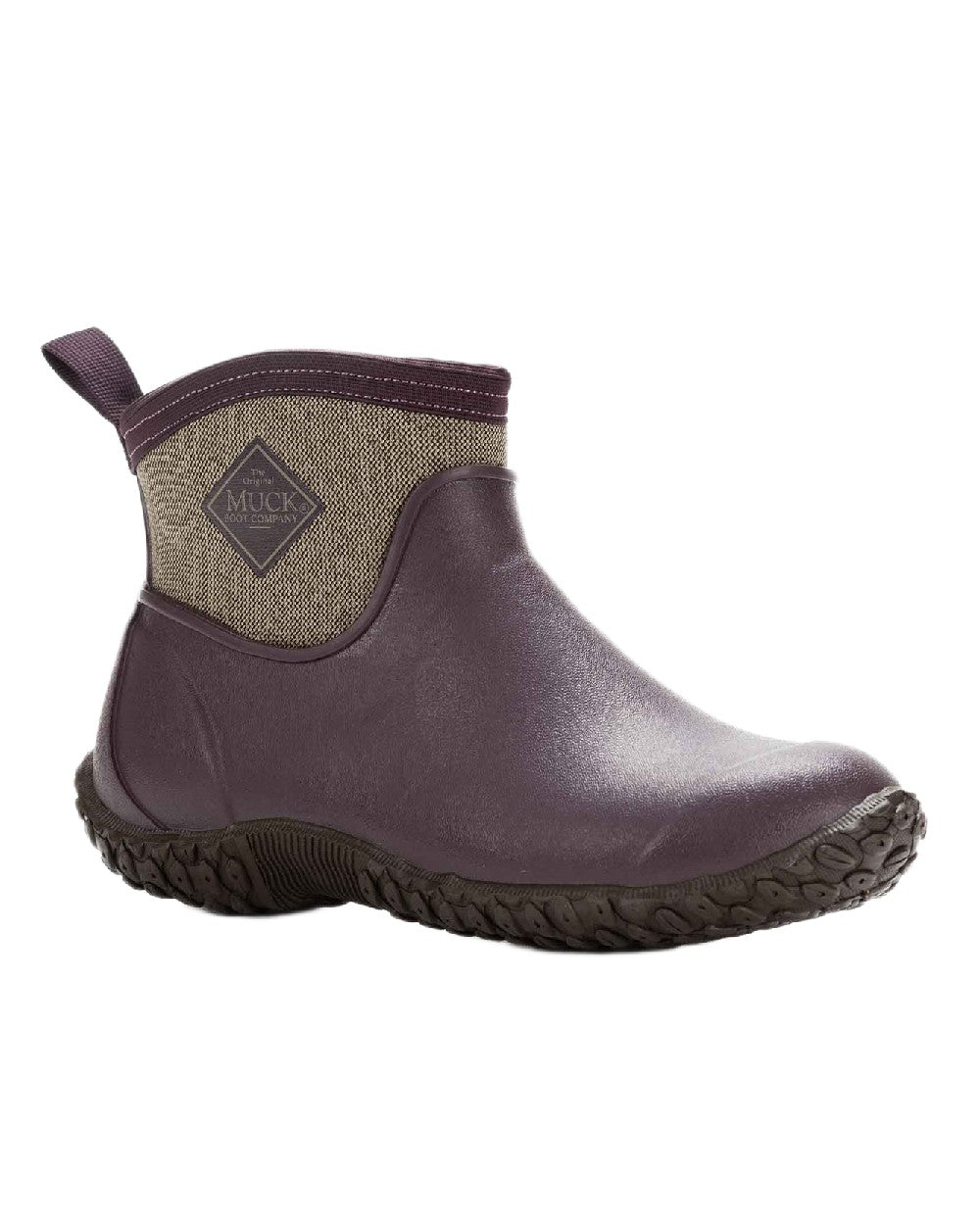 Wine Herringbone Print Coloured Muck Boots Women&