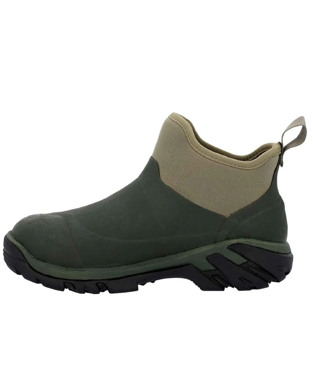 Moss Coloured Muck Boots Mens Woody Sport Ankle Boots On A White Background