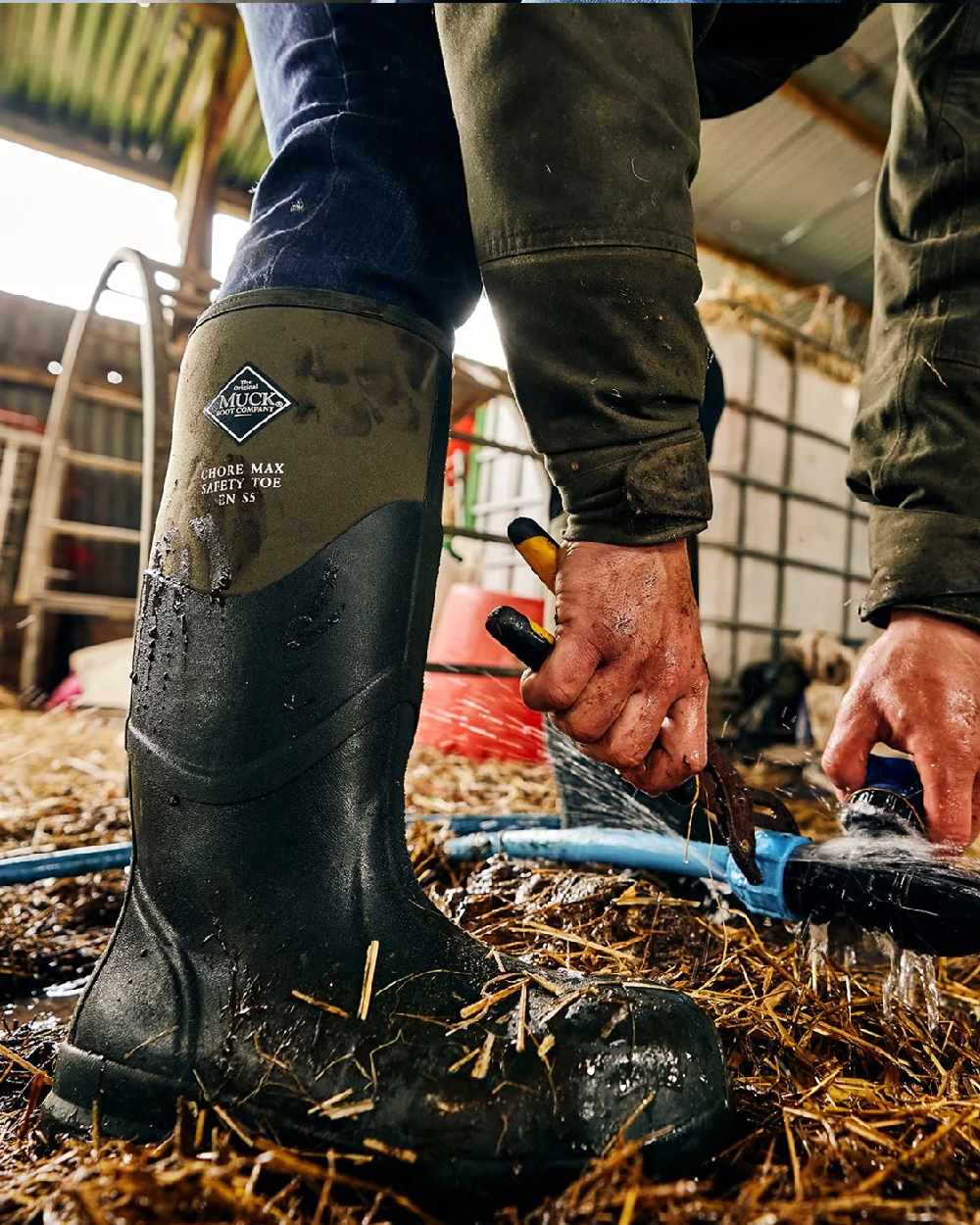 Muck Boots Chore Max Steel Toe S5 Tall Boots in Moss
