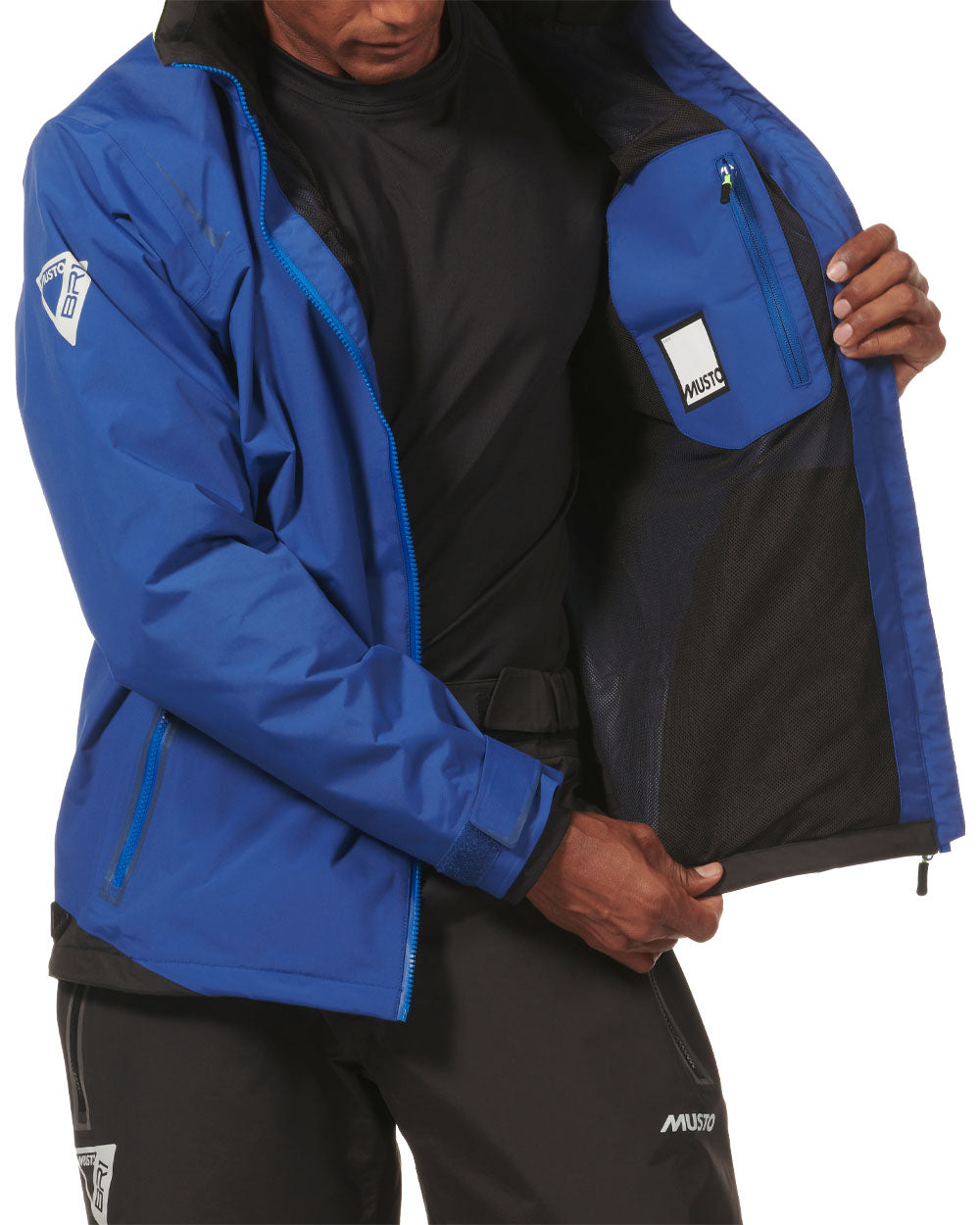 Racer Blue coloured Musto BR1 Solent Jacket on White background