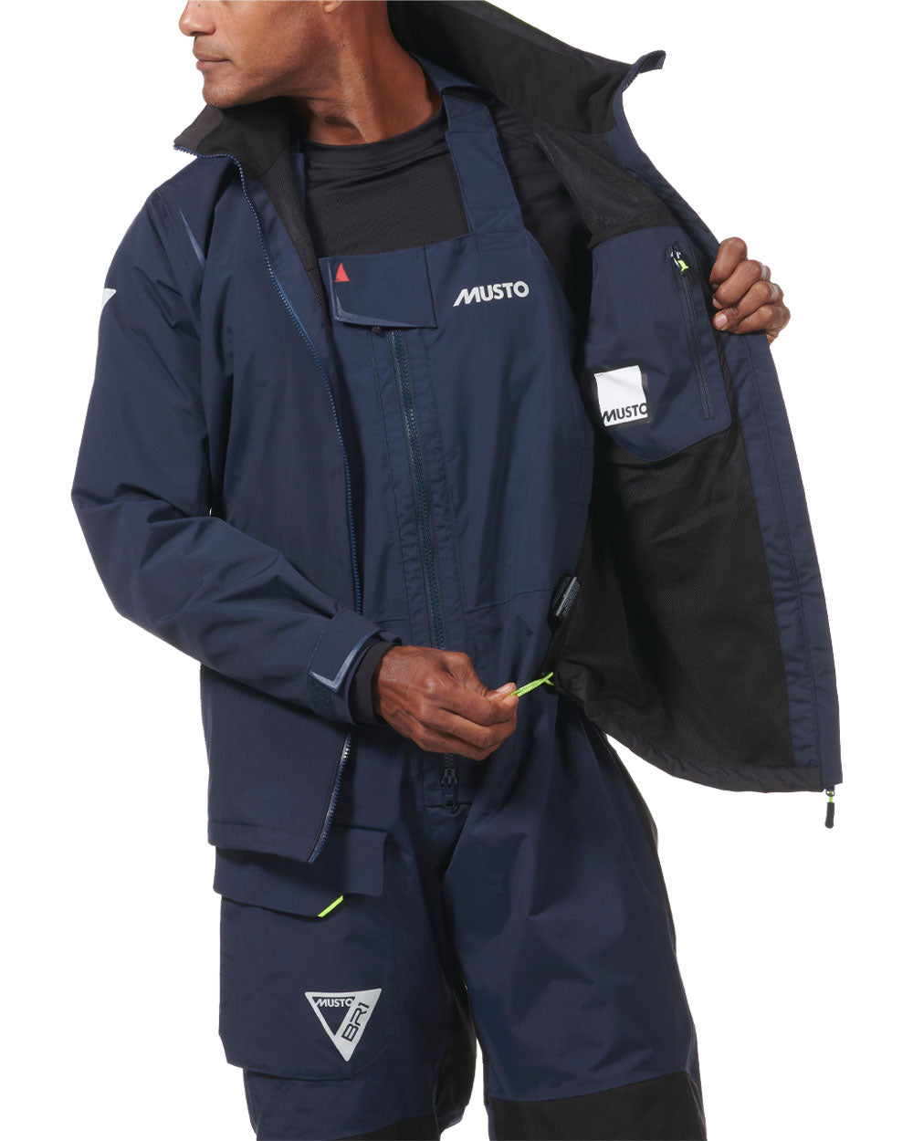True Navy coloured Musto BR1 Solent Jacket on White background