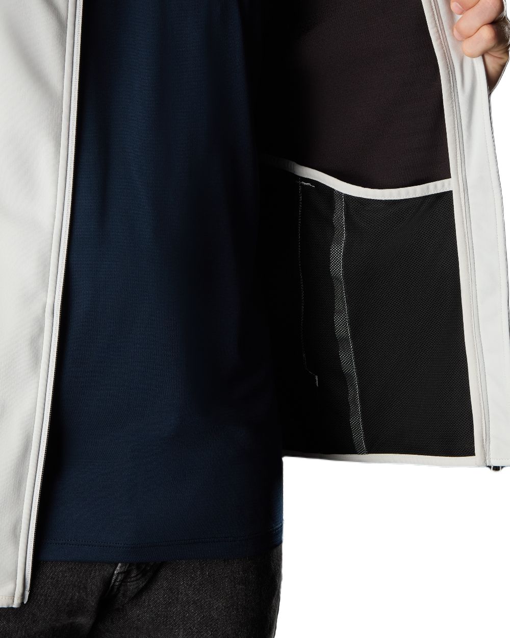 Platinum Coloured Musto Evo Crew Softshell Vest on White Background