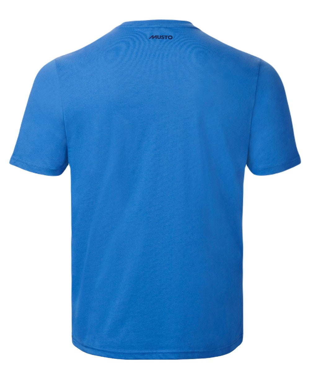 Nebulas Blue Coloured Musto Logo Cotton Tee on White Background