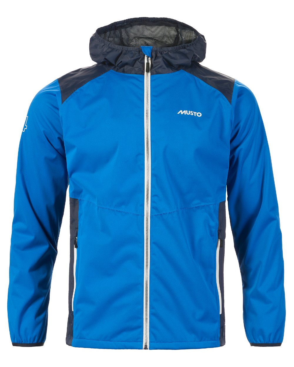 Aruba Blue/Navy Coloured Musto Mens 64 Active Waterproof Jacket On A White Background 