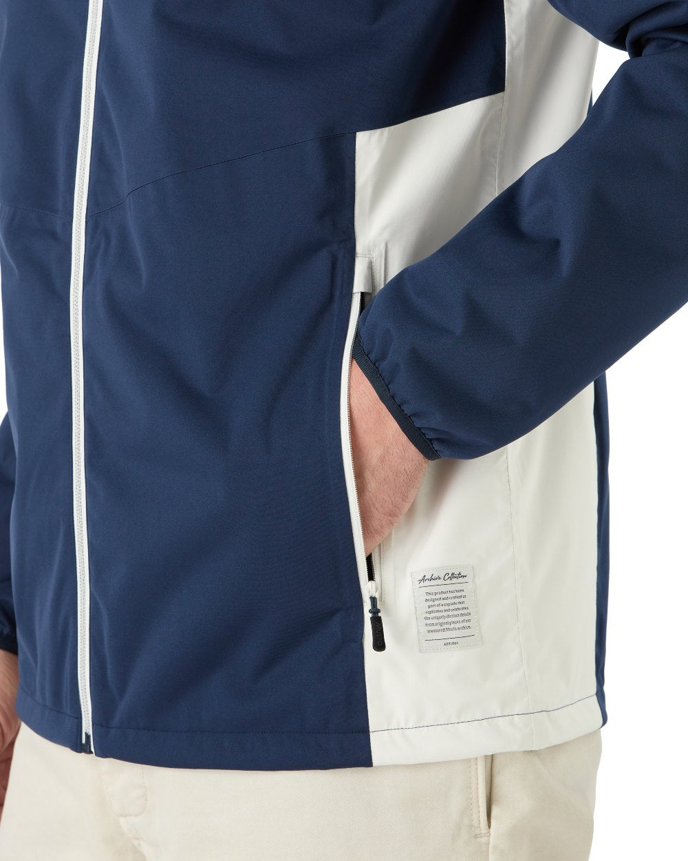 Navy/Asw Coloured Musto Mens 64 Active Waterproof Jacket On A White Background 
