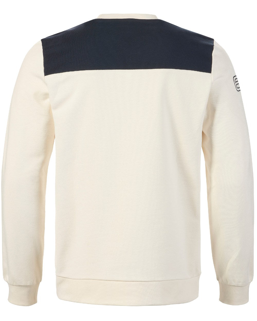 Antique Sail White/Navy Musto Mens 64 Tri Colour Sweatshirt On A White Background 