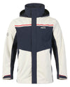 Antique Sail White/Navy Musto Mens 64 Waterproof Jacket On A White Background #colour_antique-sail-white-navy