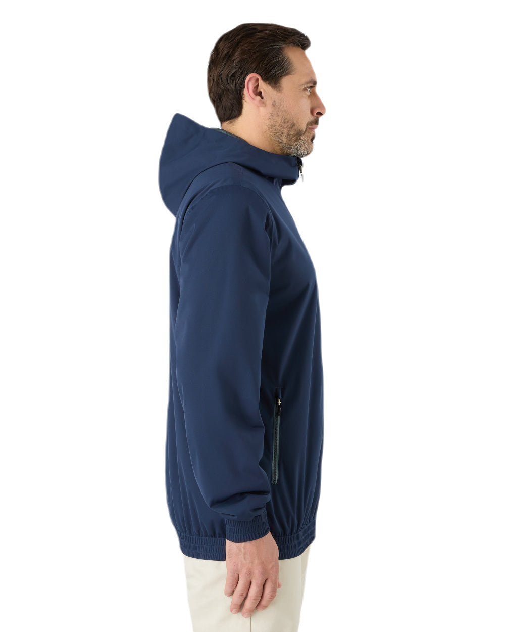 Navy Coloured Musto Mens Active Rain Jacket On A White Background