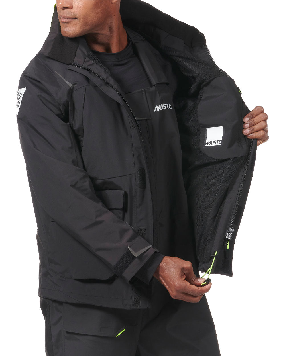 Black coloured Musto Mens BR1 Channel Jacket on White background