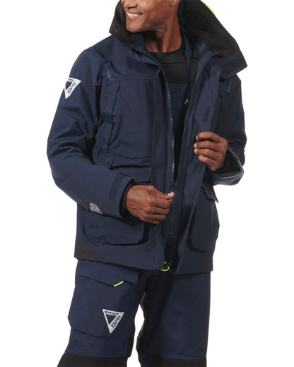True Navy coloured Musto Mens BR1 Channel Jacket on White background 