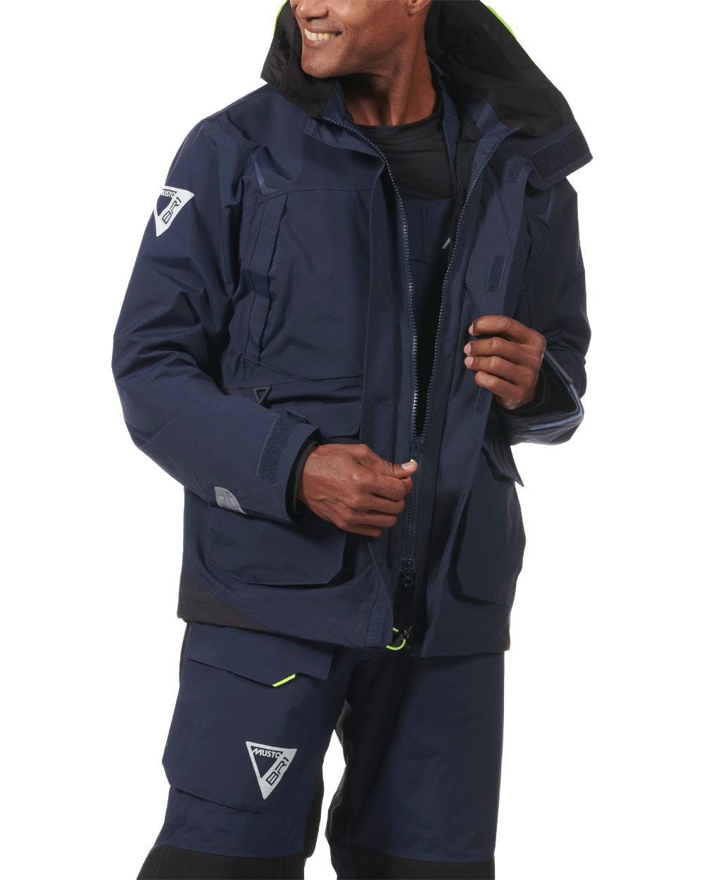 True Navy coloured Musto Mens BR1 Channel Jacket on White background