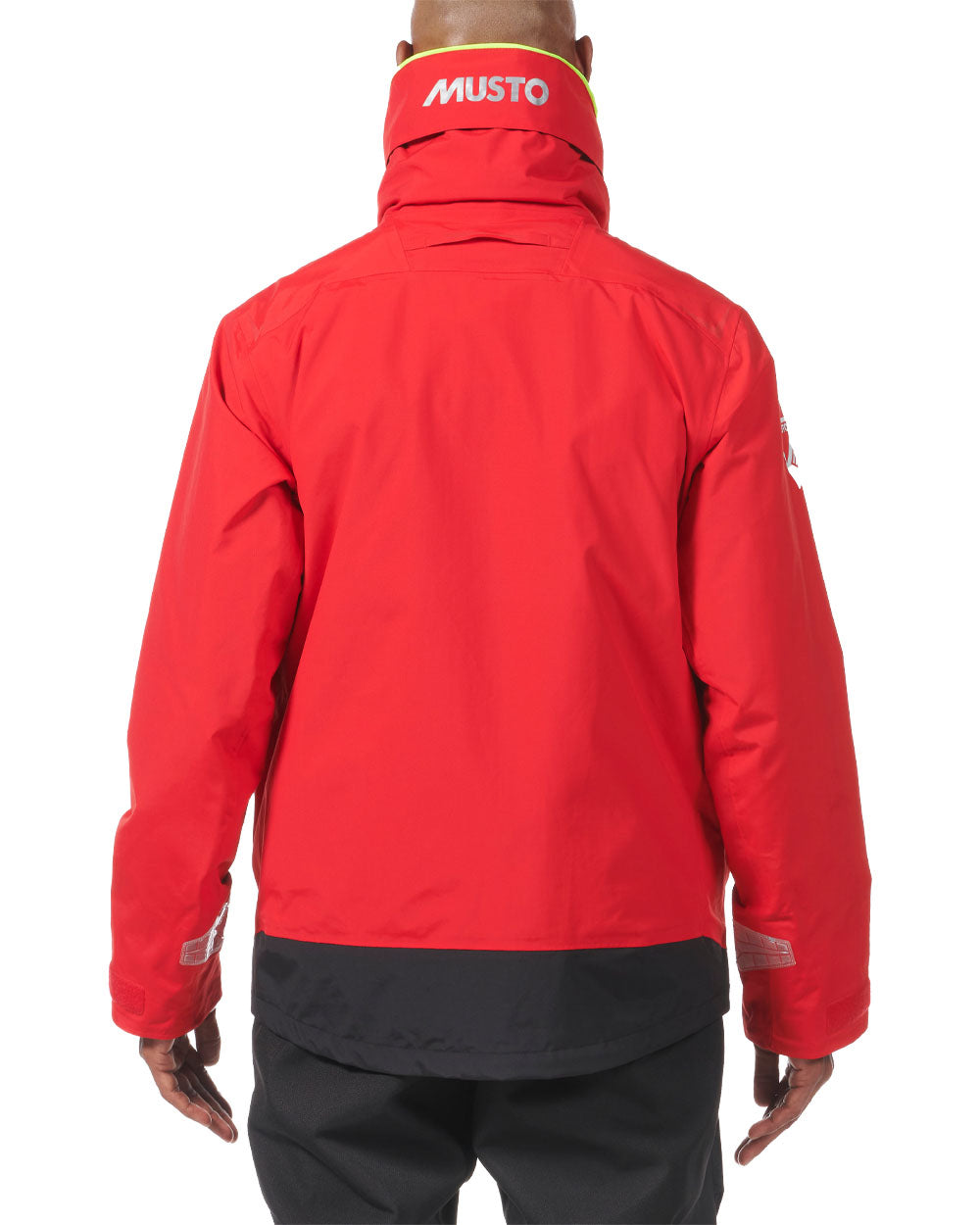 True Red coloured Musto Mens BR1 Channel Jacket on White background 