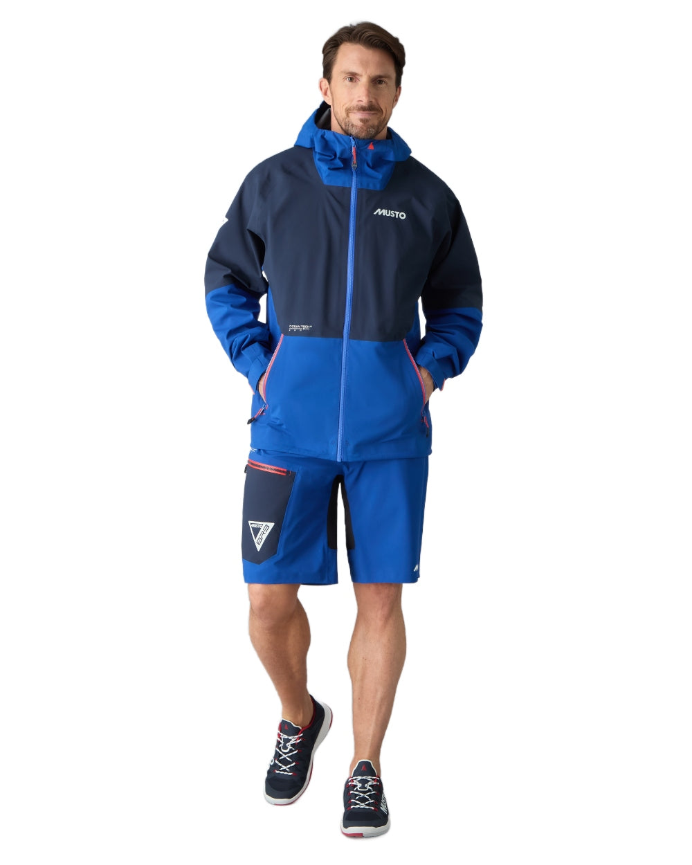 Mazarine Blue Coloured Musto Mens Br3 Sport Jacket on White Background