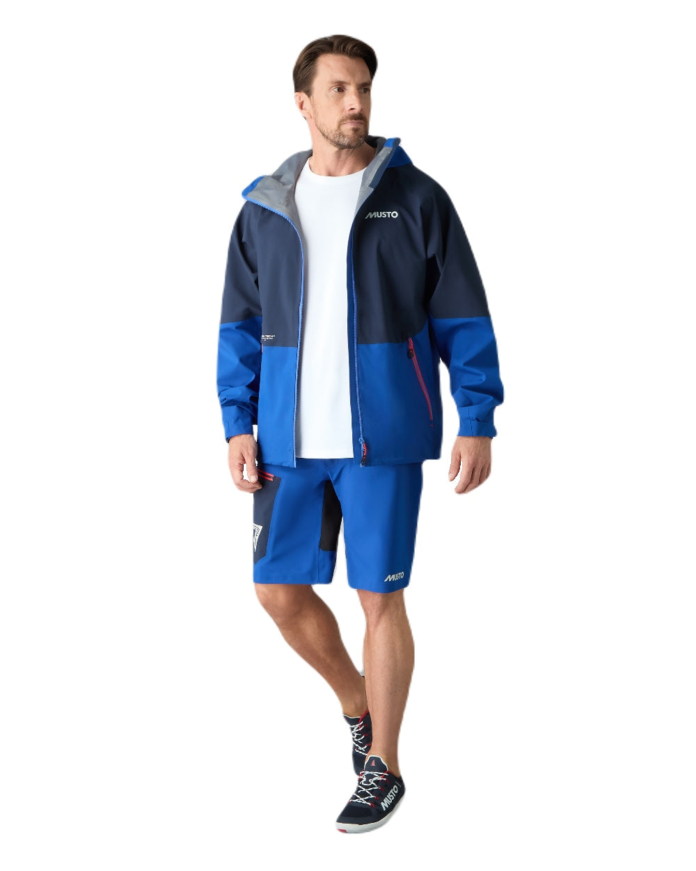 Mazarine Blue Coloured Musto Mens Br3 Sport Jacket on White Background
