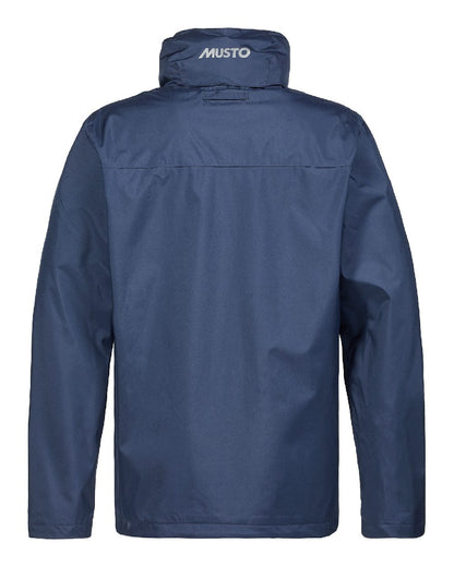 Navy coloured Musto Mens Essential Rain Jacket on white background 